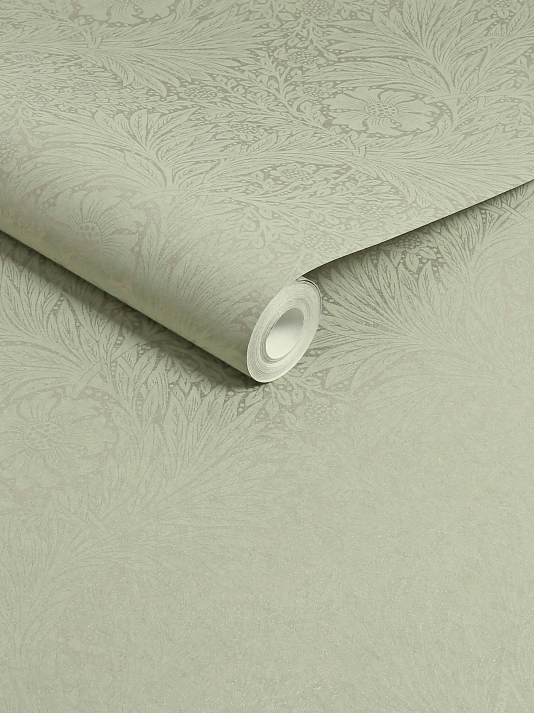 William Morris Marigold wallpaper sample sage fibrous A4, UK version