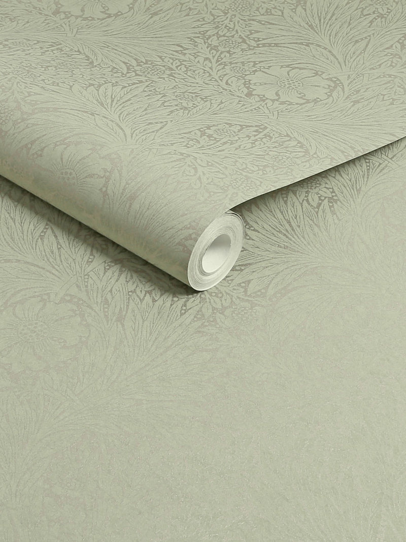 William Morris Marigold wallpaper sample sage fibrous A4, UK version