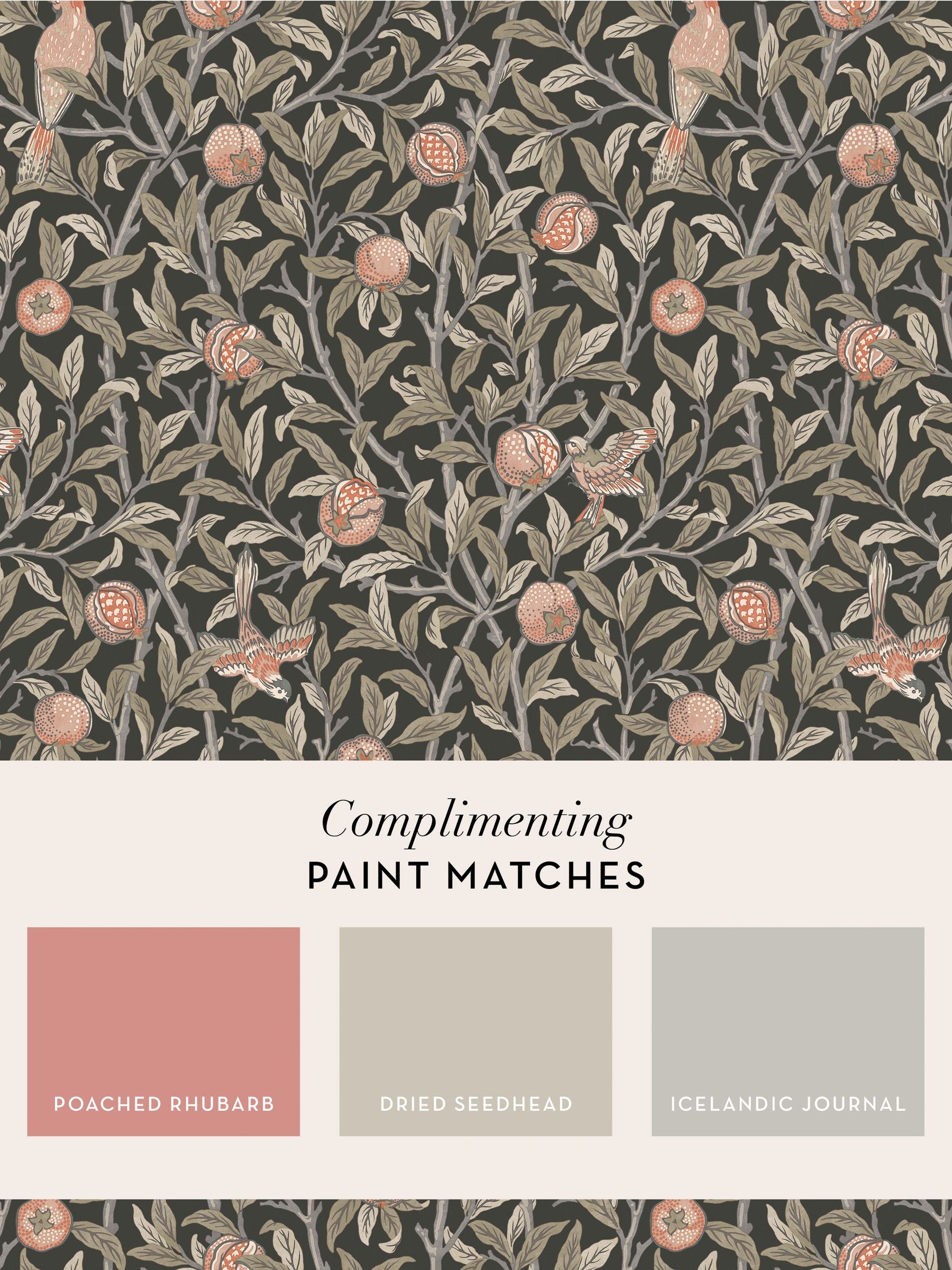 William Morris At Home wallpaper sample bird and pomegranate A4 (British brand)