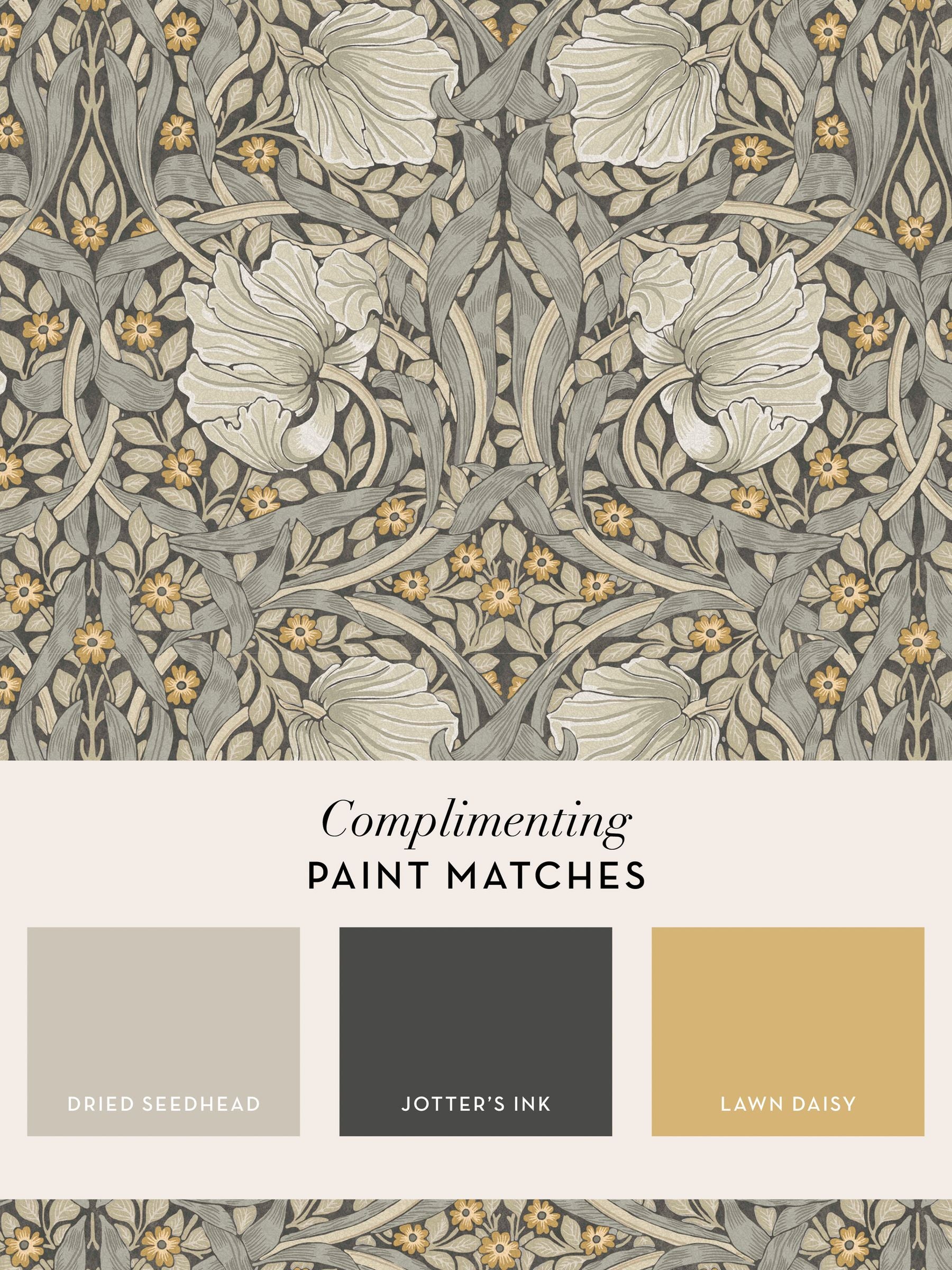 William Morris Grey Pimpernel A4 wallpaper sample, UK version