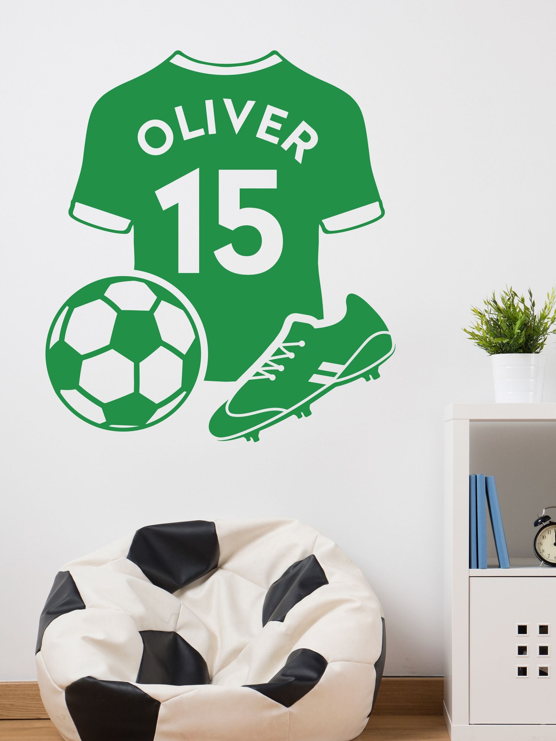 Loveabode personalised football wall sticker 65cm x 58cm, UK version