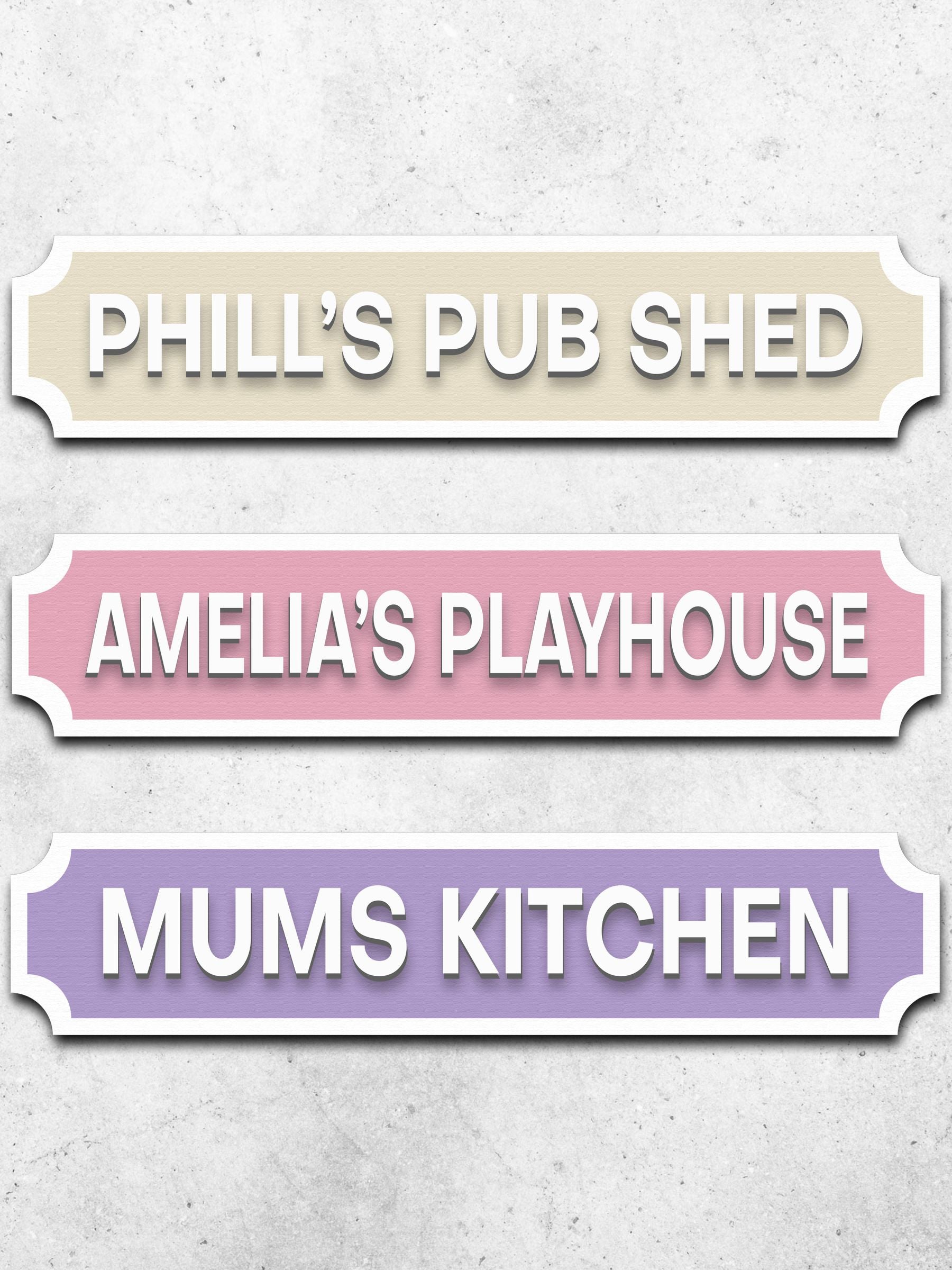 Loveabode Natural Personalised 3D Custom Street Sign 55x15cm, UK version
