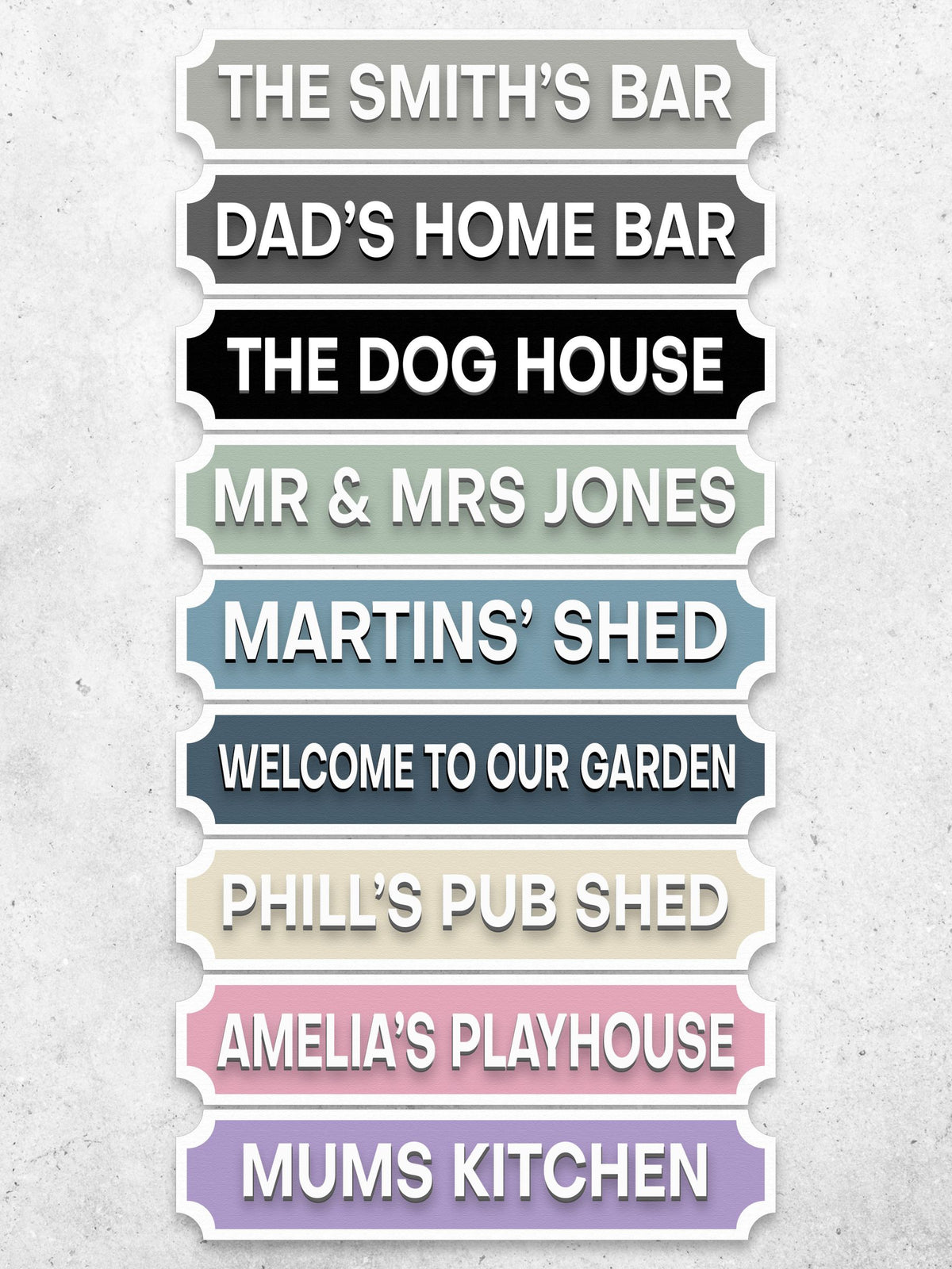 Loveabode Natural Personalised 3D Custom Street Sign 55x15cm, UK version