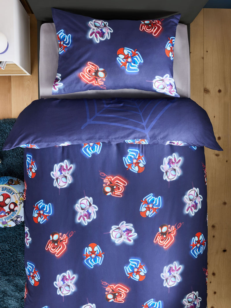 Blue Spidey and Friends duvet cover and pillowcase set Single - British product