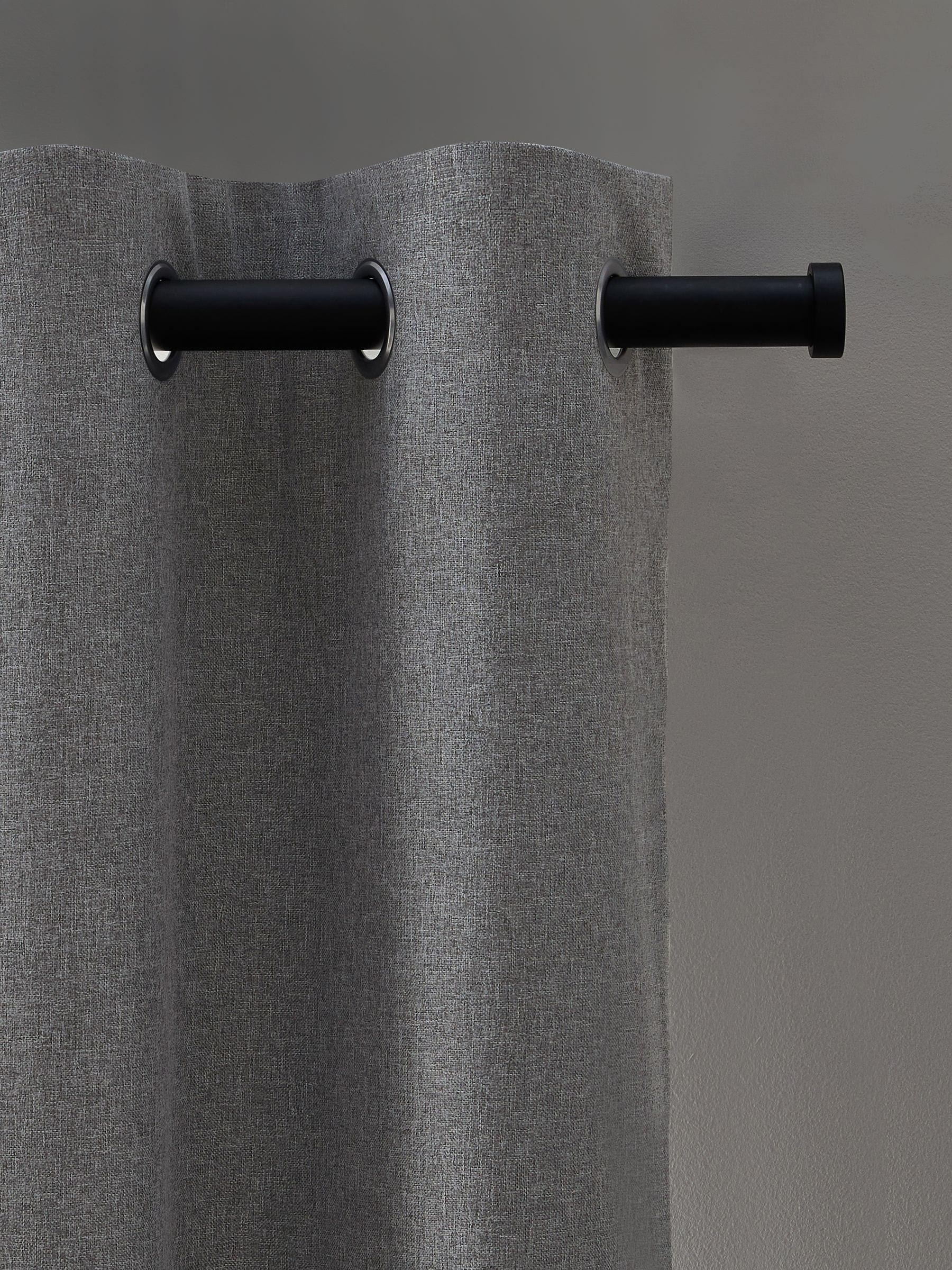 Grey Soft Marl Blackout/Thermal Eyelet Curtains