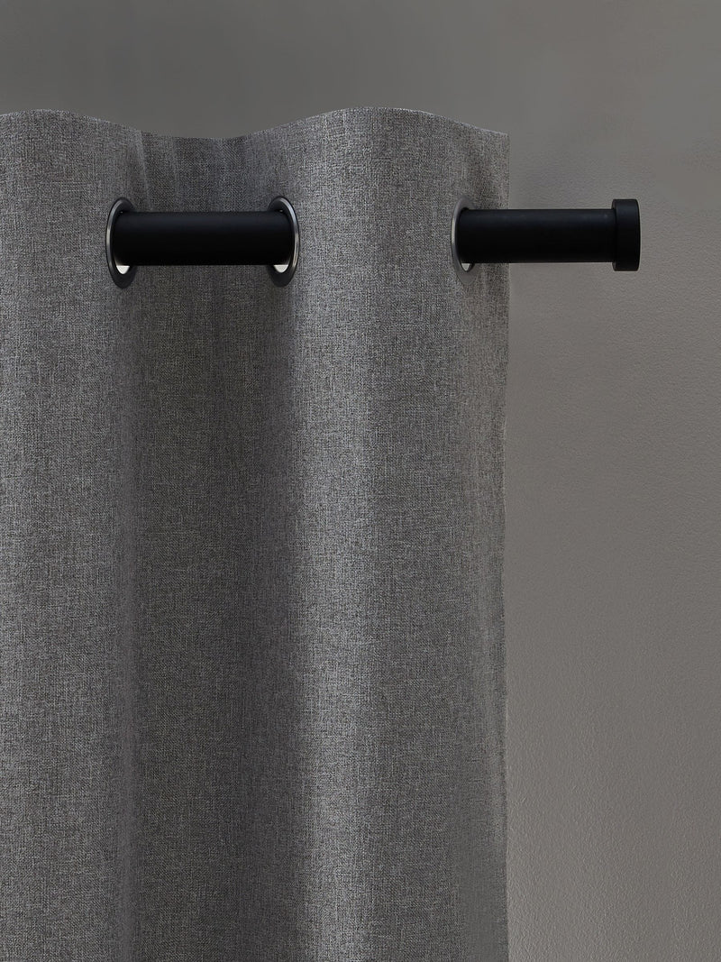 Grey Soft Marl Blackout/Thermal Eyelet Curtains