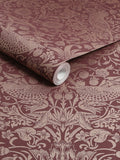 William Morris wallpaper Burgundy Strawberry Thief 10m, imported from the UK