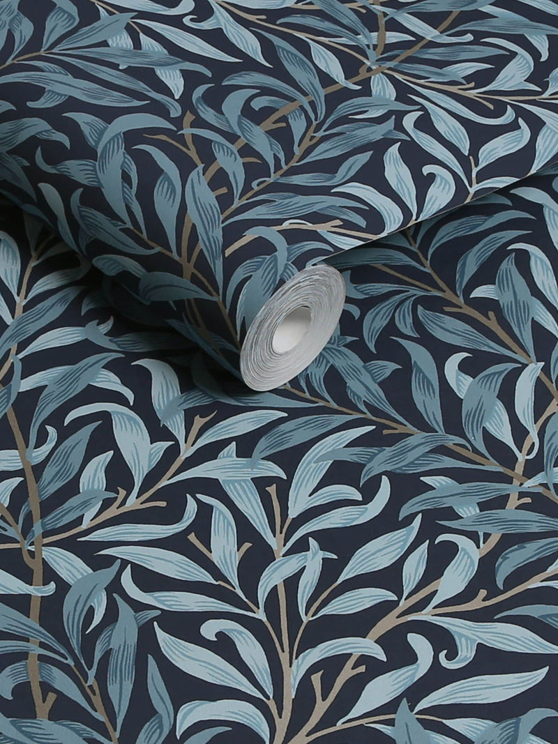 William Morris Willow Bough Deep Blues wallpaper 10m roll, UK version