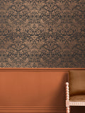 William Morris Strawberry Thief charcoal fibrous wallpaper 10m x 52cm (British brand)