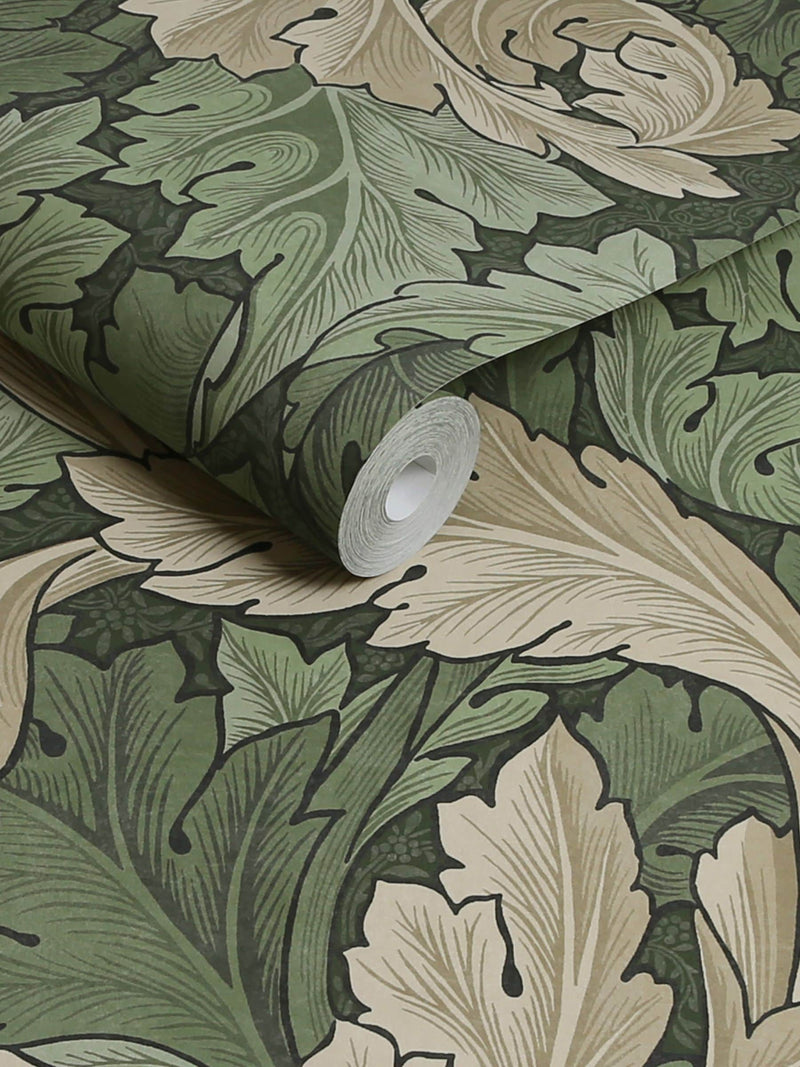 William Morris At Home wallpaper Green Acanthus 10M, UK version