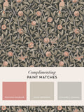 William Morris At Home wallpaper Charcoal Bird and Pomegranate 10m, UK version