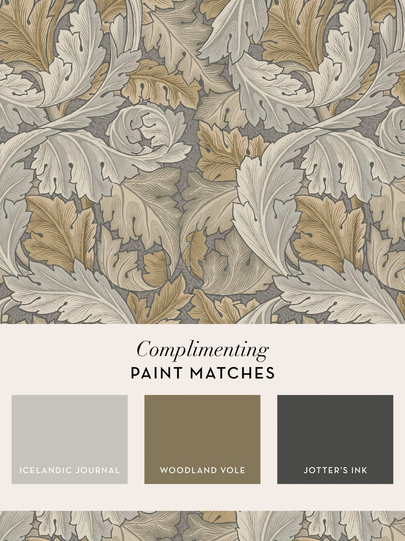 William Morris Acanthus Neutral wallpaper 10m (British brand)