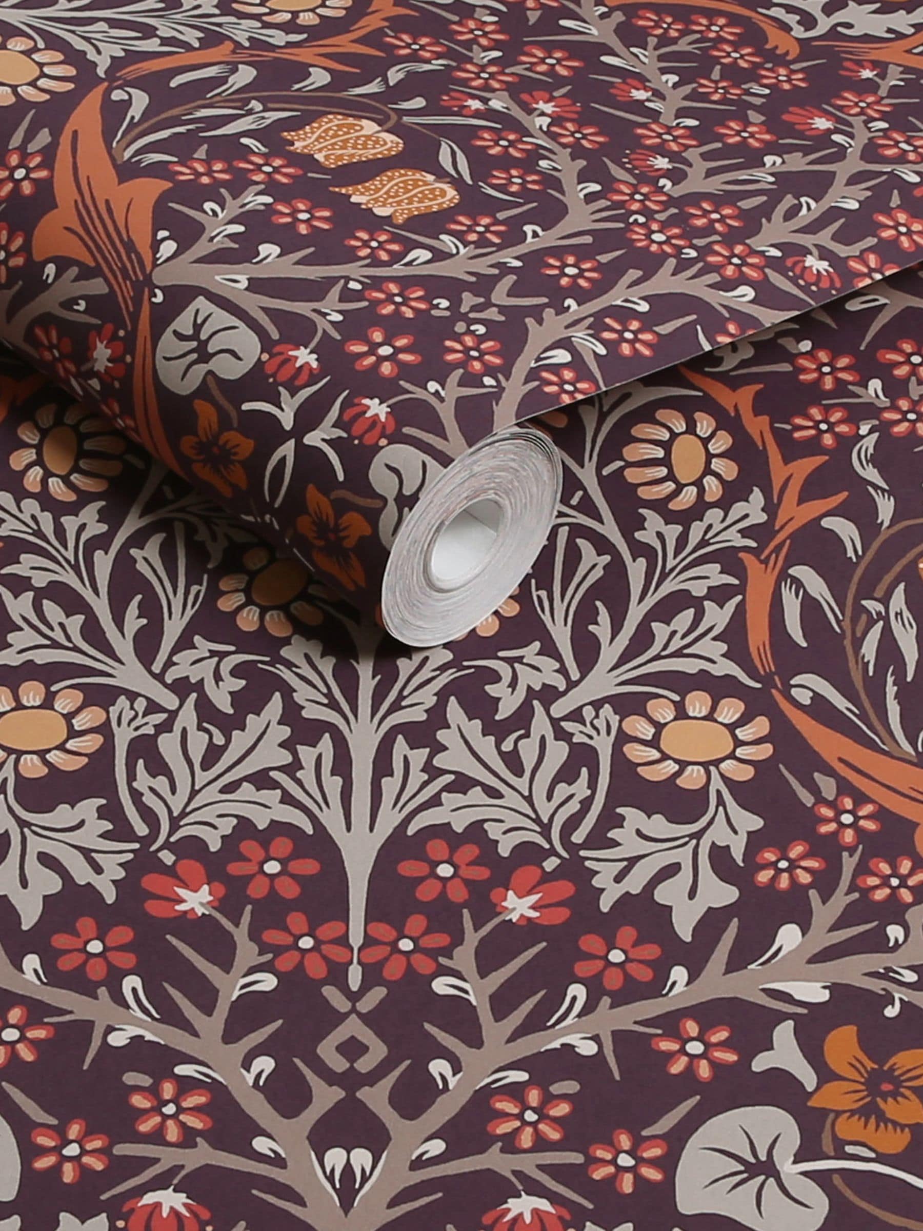 William Morris Blackthorn wallpaper 10m, imported from the UK