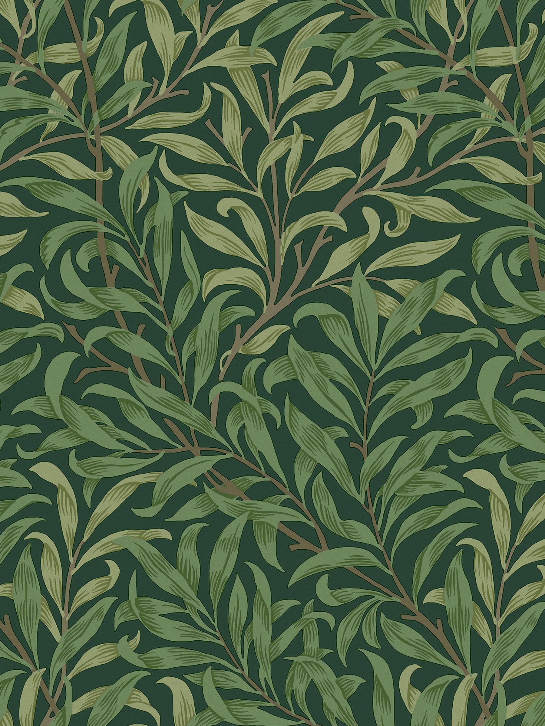 William Morris Willow Bough deep green wallpaper 10m - British product