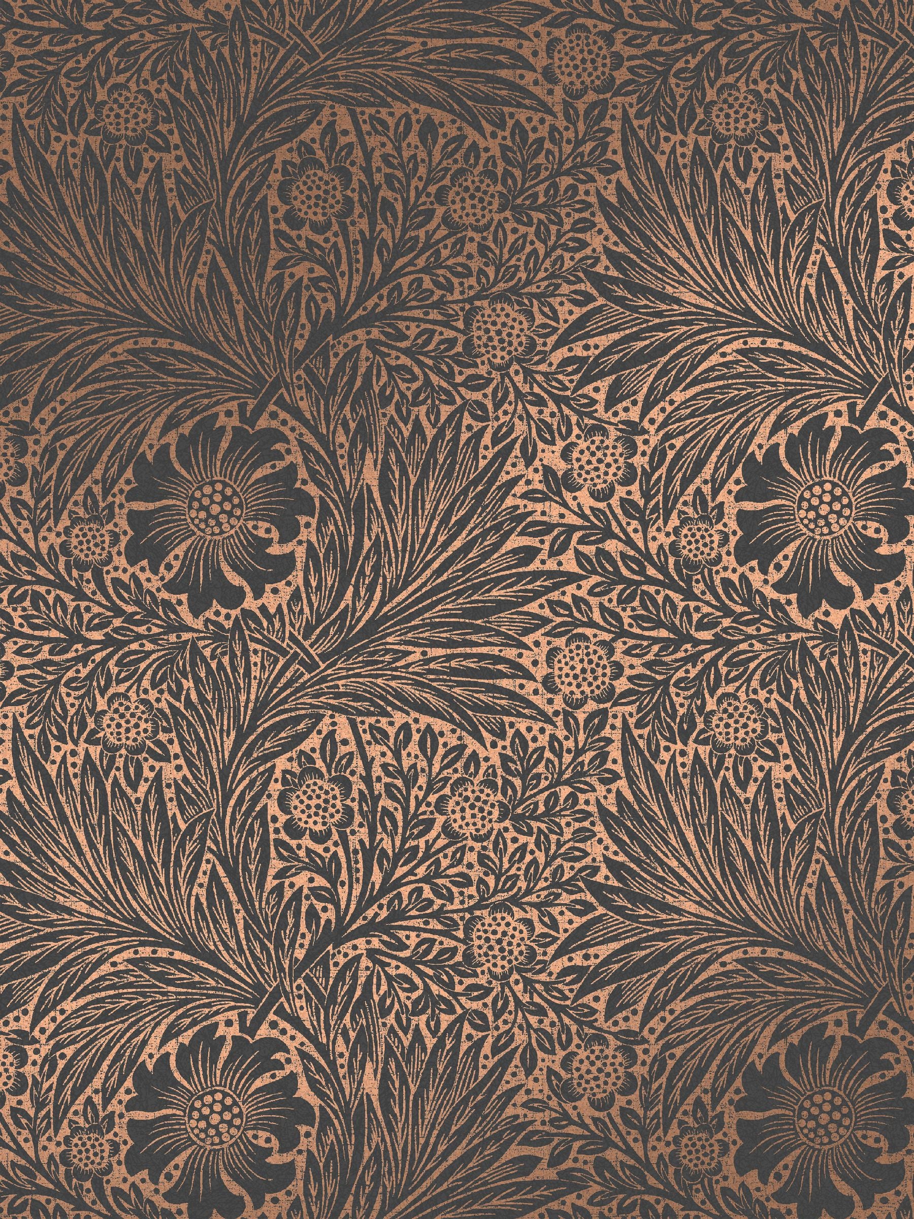 William Morris At Home wallpaper charcoal marigold 10m - British product