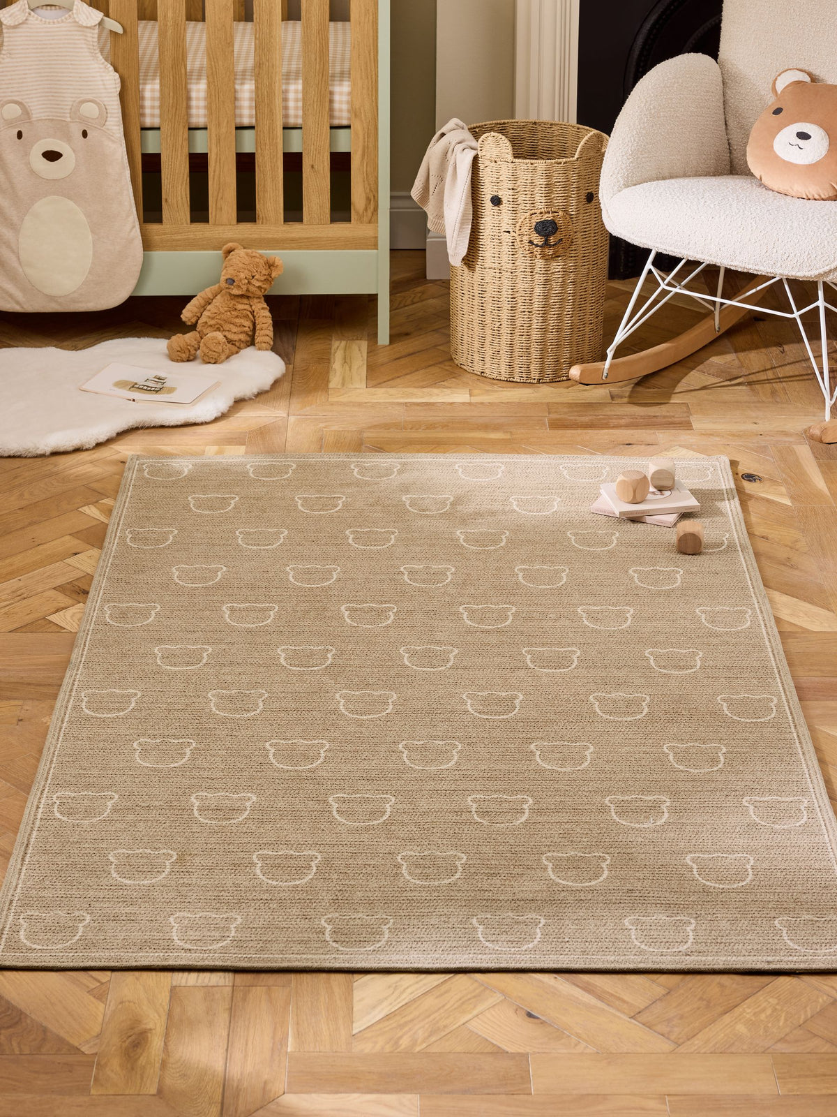 Jojo Maman Bébé brown bear braided rug, UK version