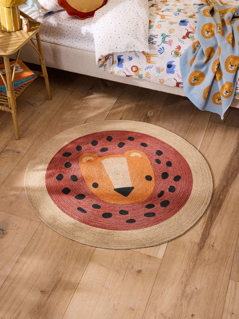 Jojo Maman Bébé Luca Lion round braided rug (British brand)