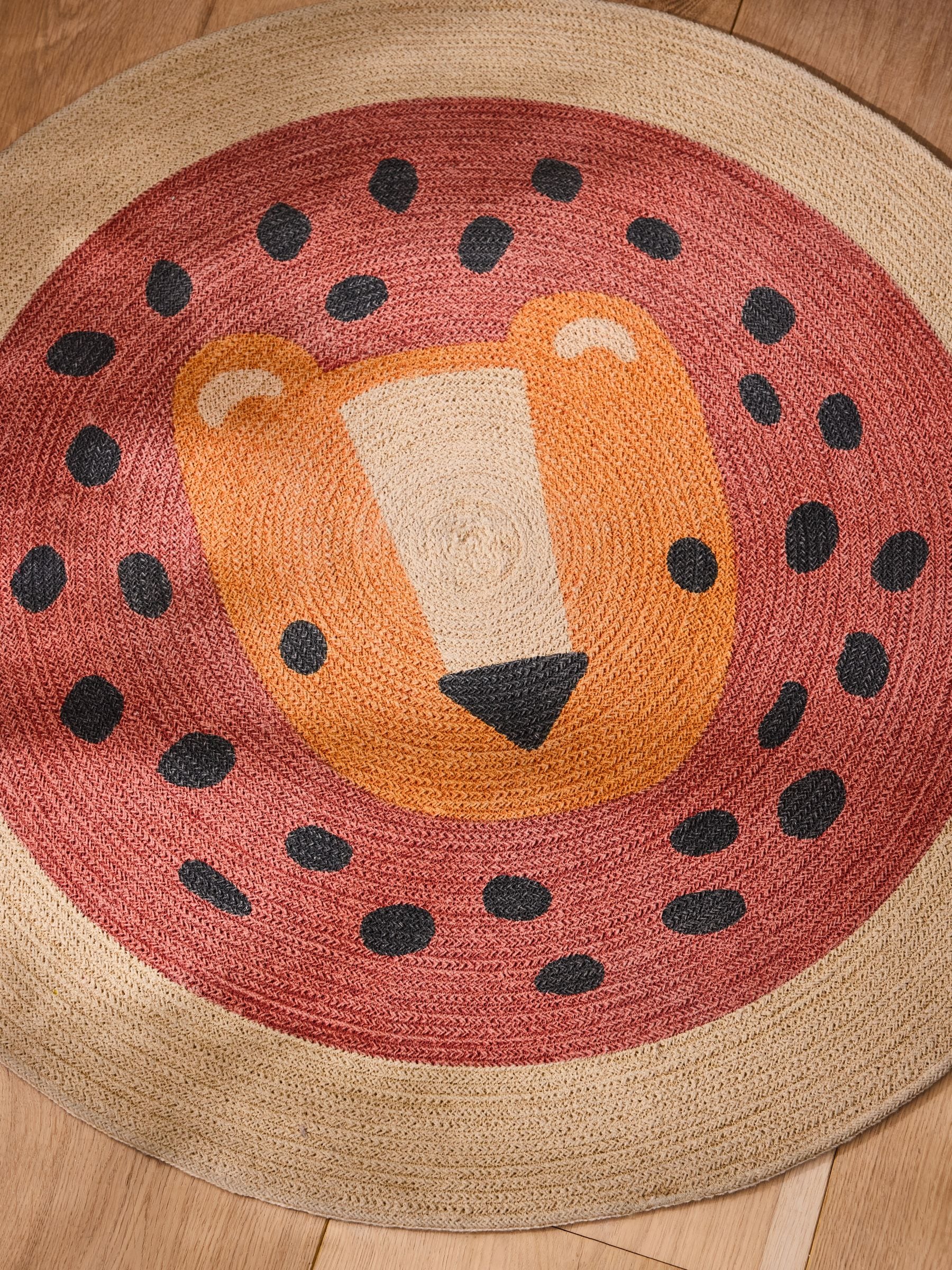 Jojo Maman Bébé Luca Lion round braided rug (British brand)