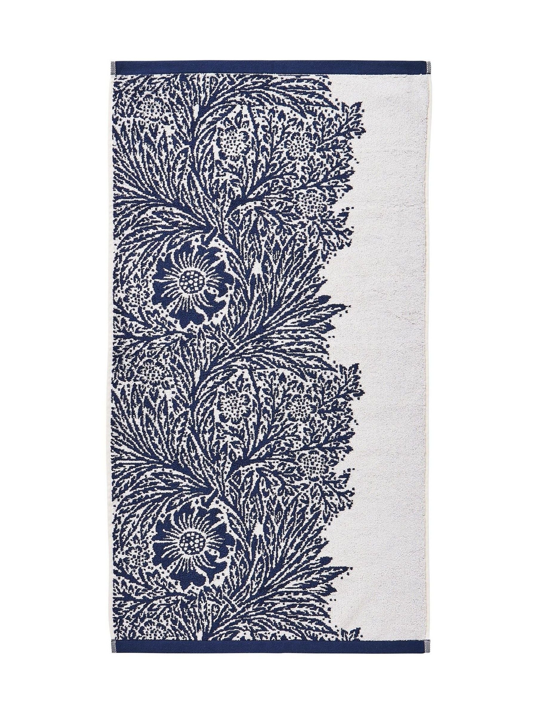 William Morris Prussian Blue Marigold towel, imported from the UK