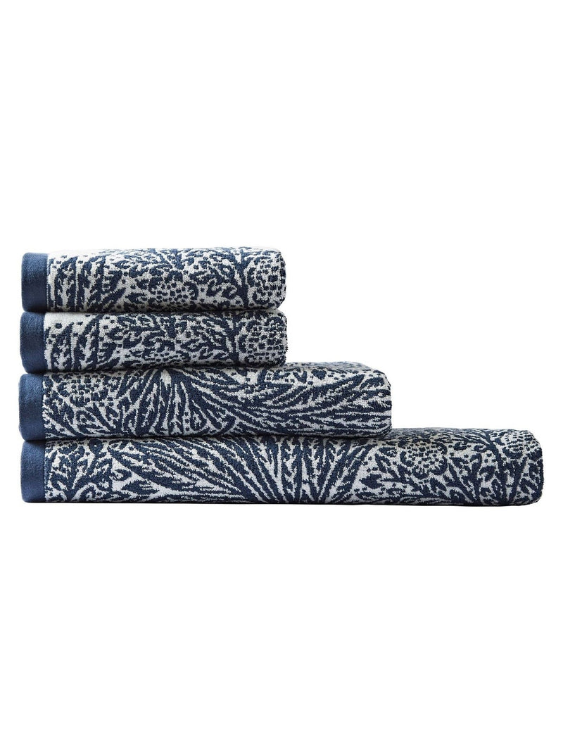 William Morris Prussian Blue Marigold towel, imported from the UK