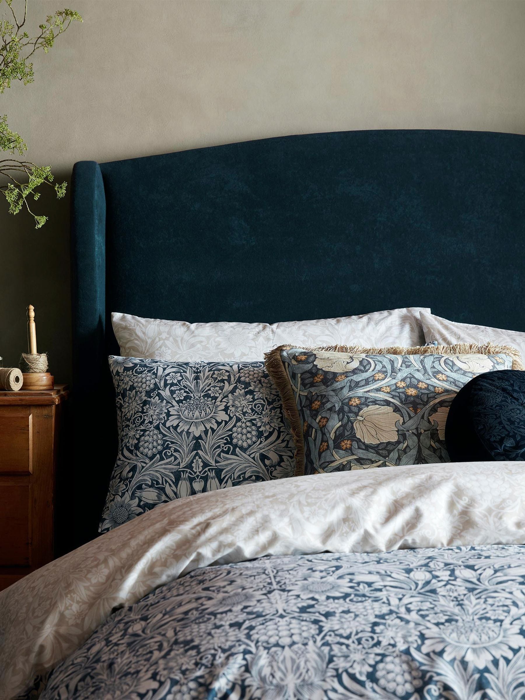 William Morris Pimpernel cushion, imported from the UK