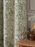 William Morris At Home dark olive sunflower blackout curtains (British brand)