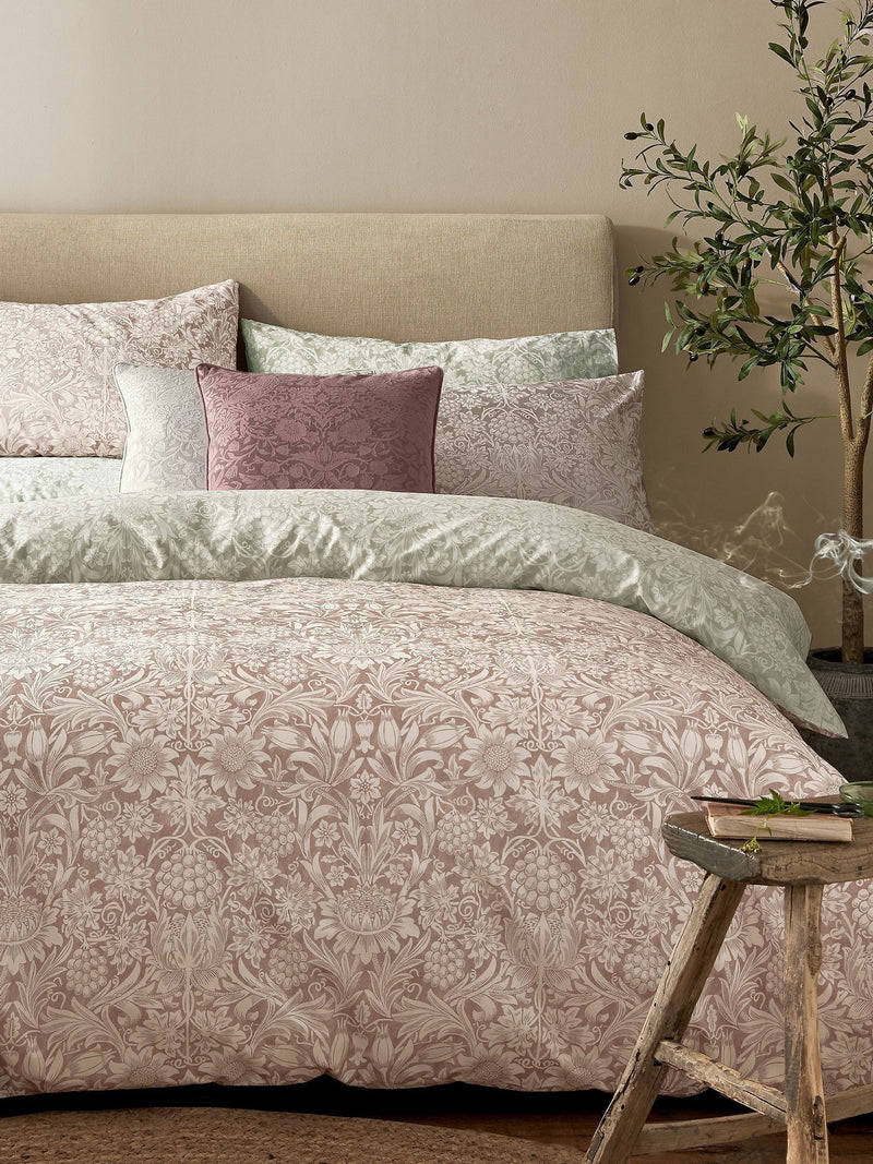 William Morris At Home Clay Sunflower Duvet Cover and Pillowcase Set