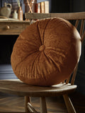 William Morris At Home Olive Green Strawberry Thief Embossed Cushion