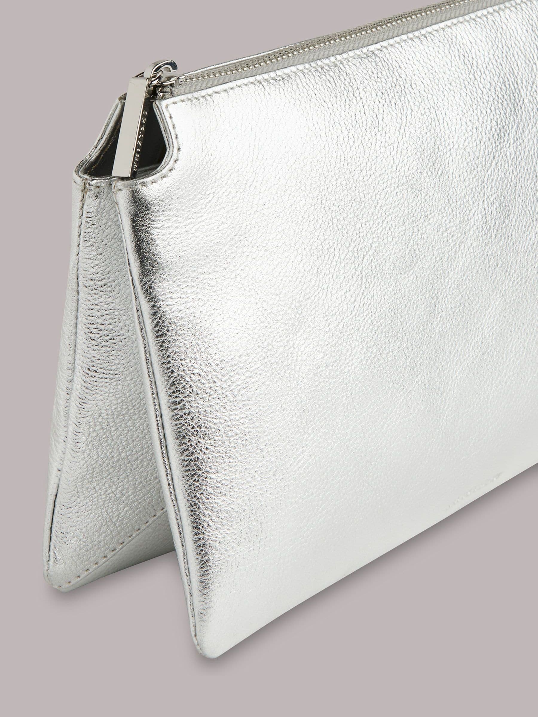 Whistles silver Elita double pouch clutch bag, imported from the UK