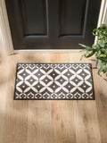 Grey washable tile doormat recycled nylon - British product