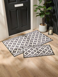 Grey washable tile doormat recycled nylon - British product