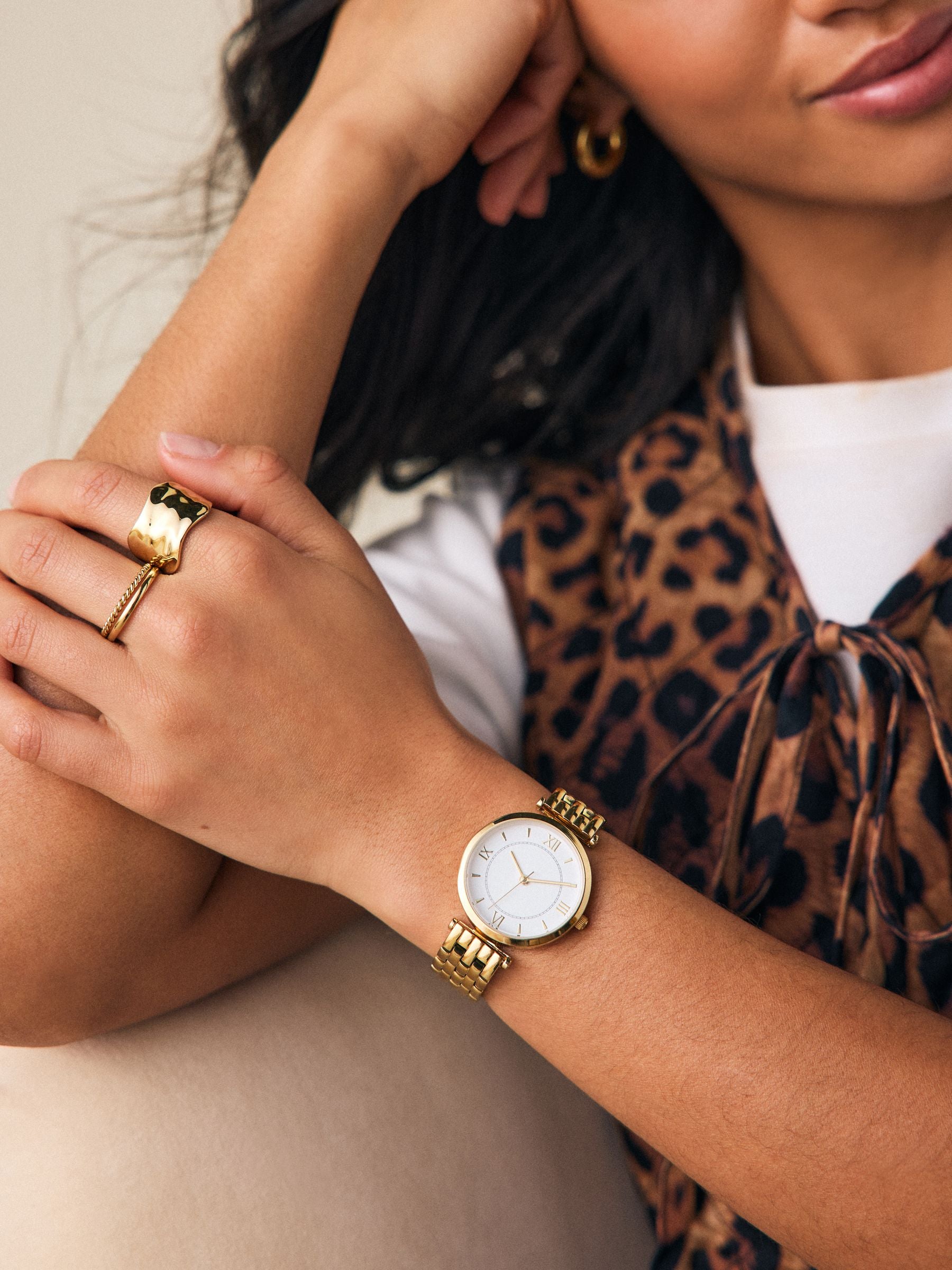 Gold Tone Waterproof Bracelet Watch, UK version