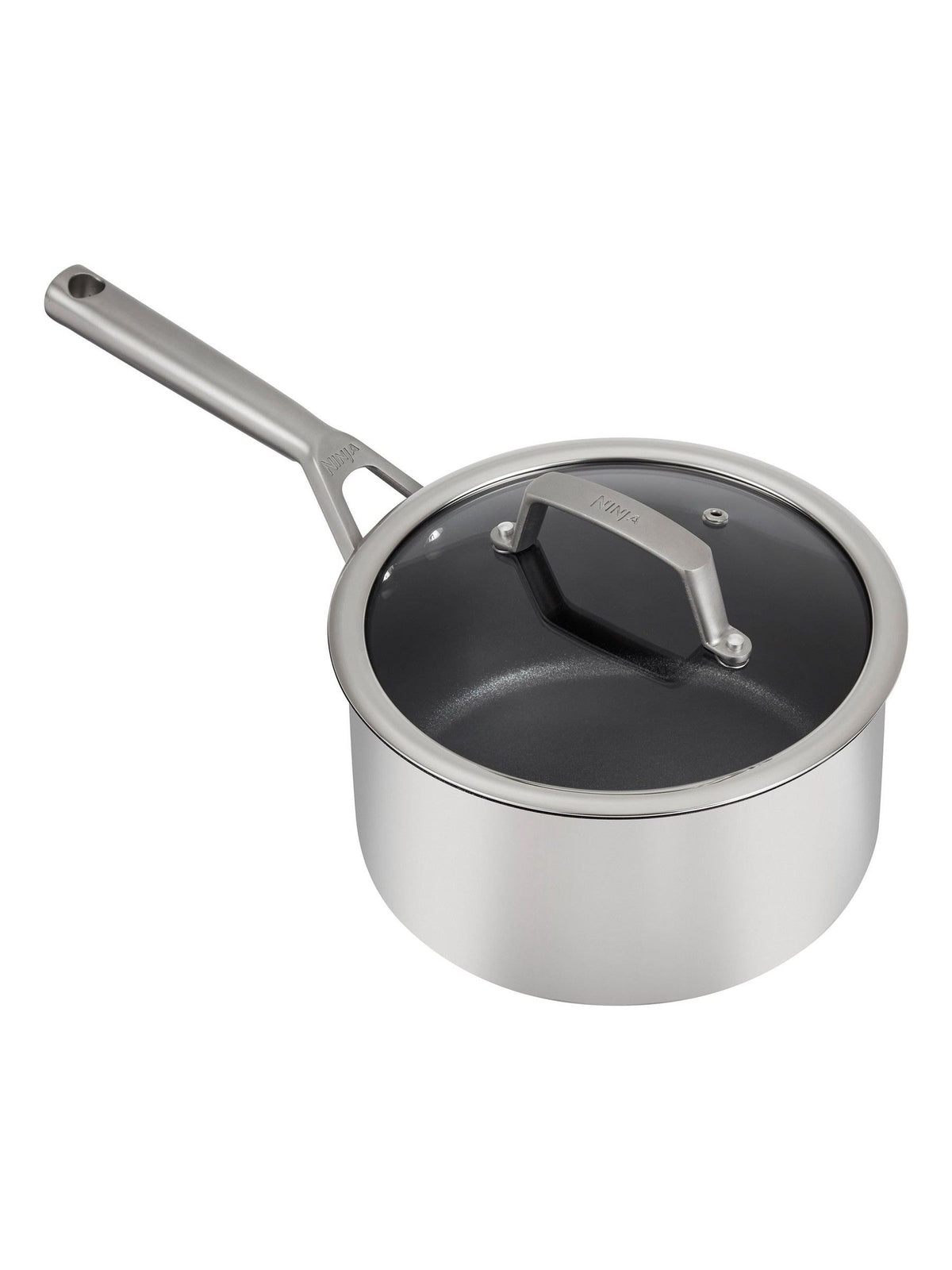 Ninja Silver ZEROSTICK Stainless Steel 20cm Saucepan with Lid