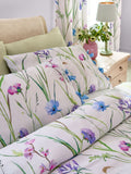 White Spring Meadow Floral duvet cover and pillowcase set (British brand)