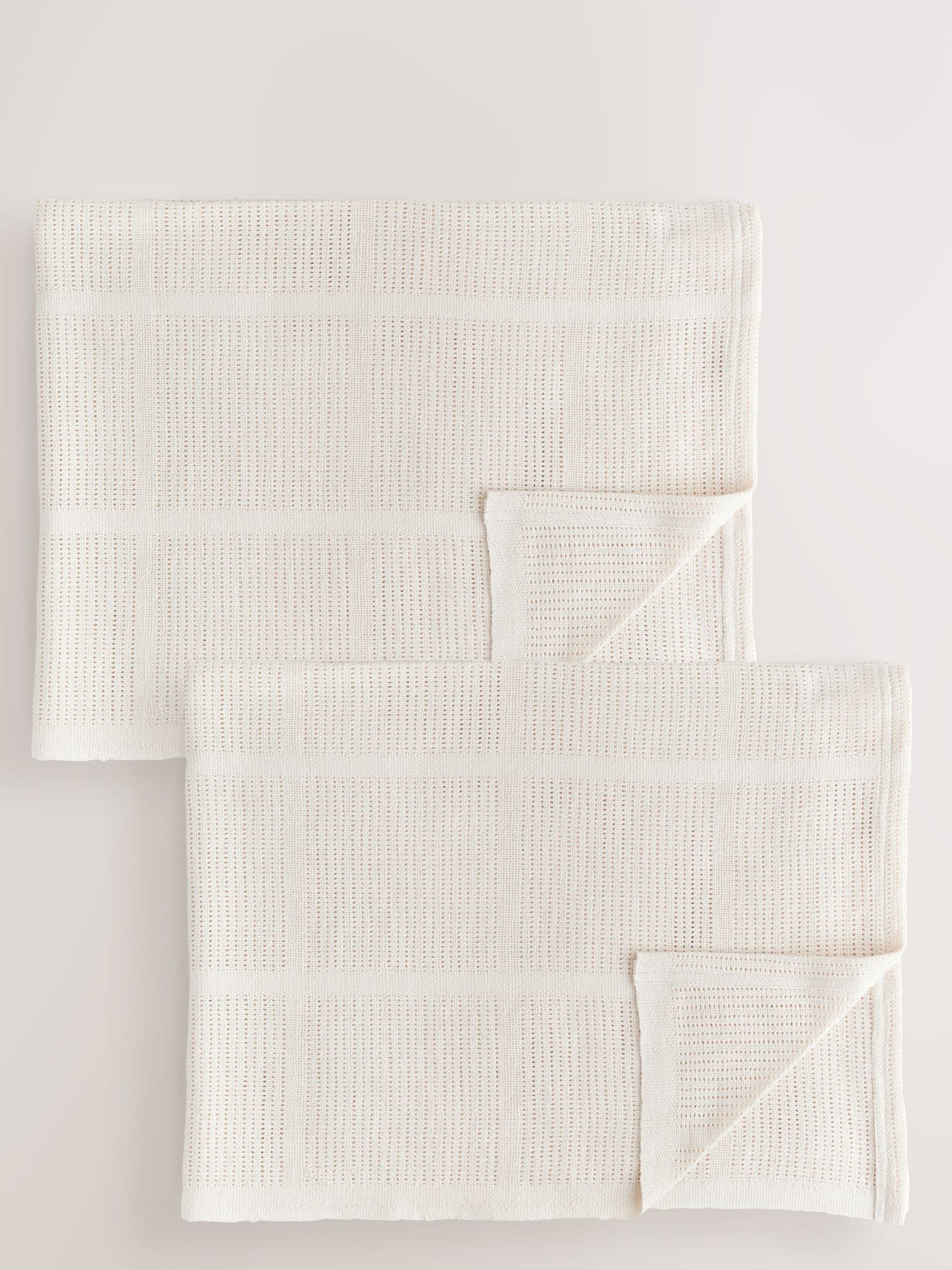 NEXT baby cellular blankets 2 pack natural, imported from the UK