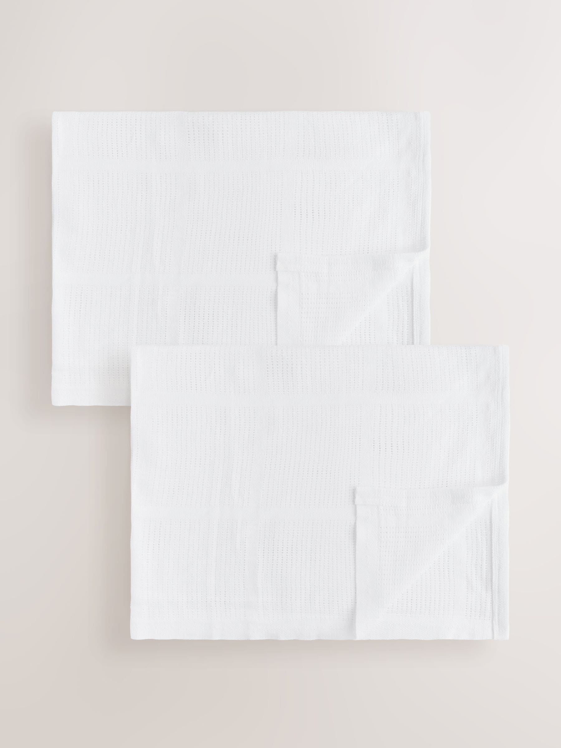 2 Pack White Cotton Baby Cellular Blankets