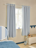Blue Stripe Eyelet Blackout Curtains