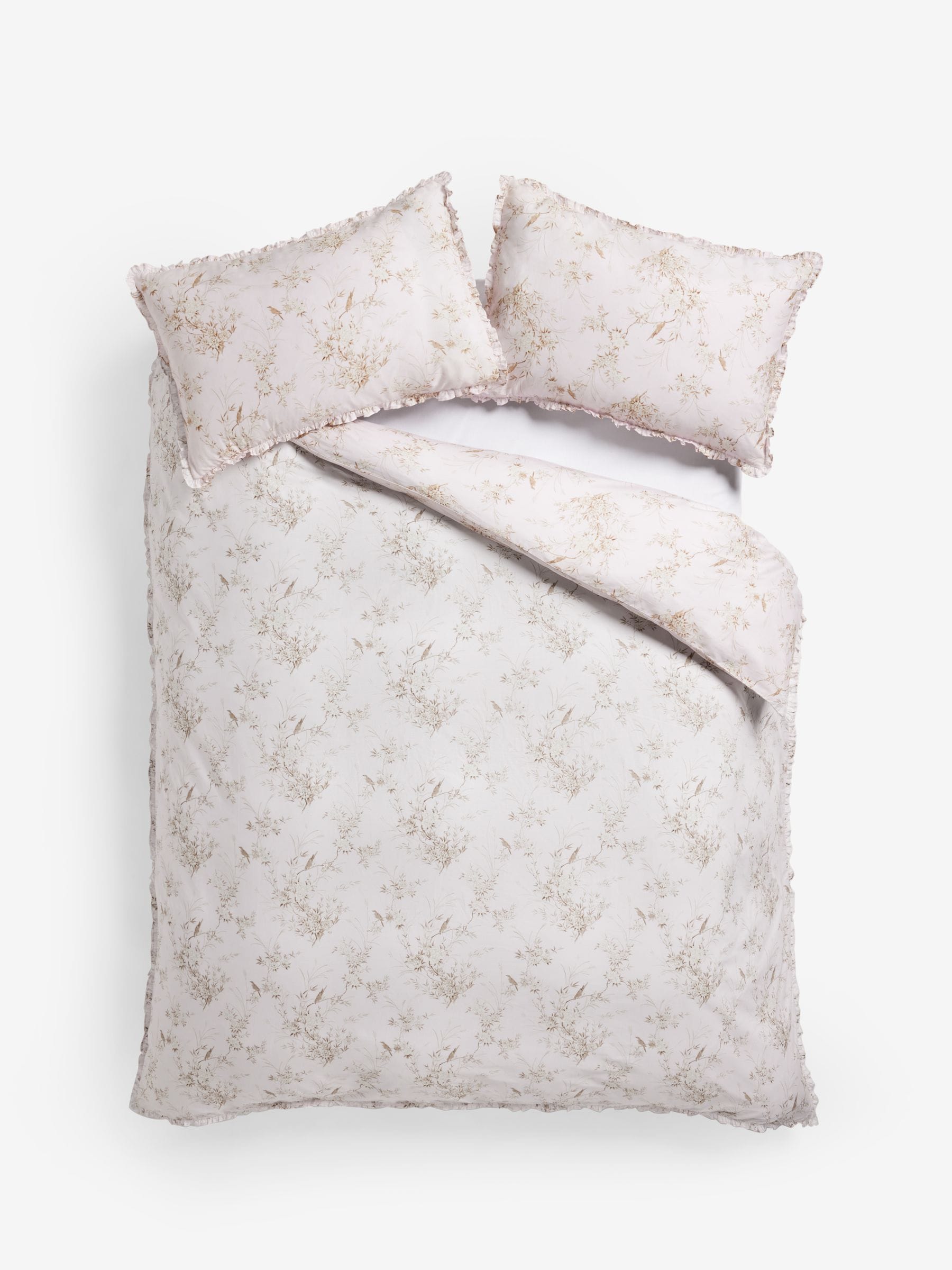 Shabby Chic Bird Chinoiserie floral print duvet cover set (British brand)
