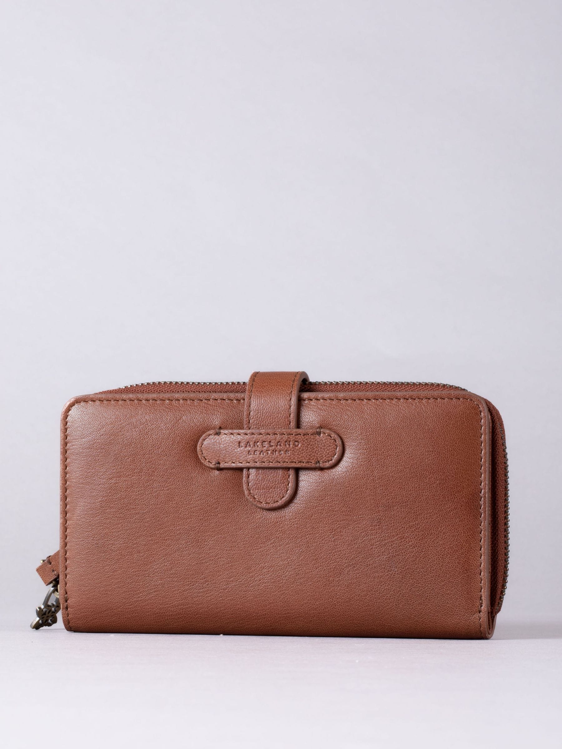 Lakeland Leather Brown Newby Tab purse - British product