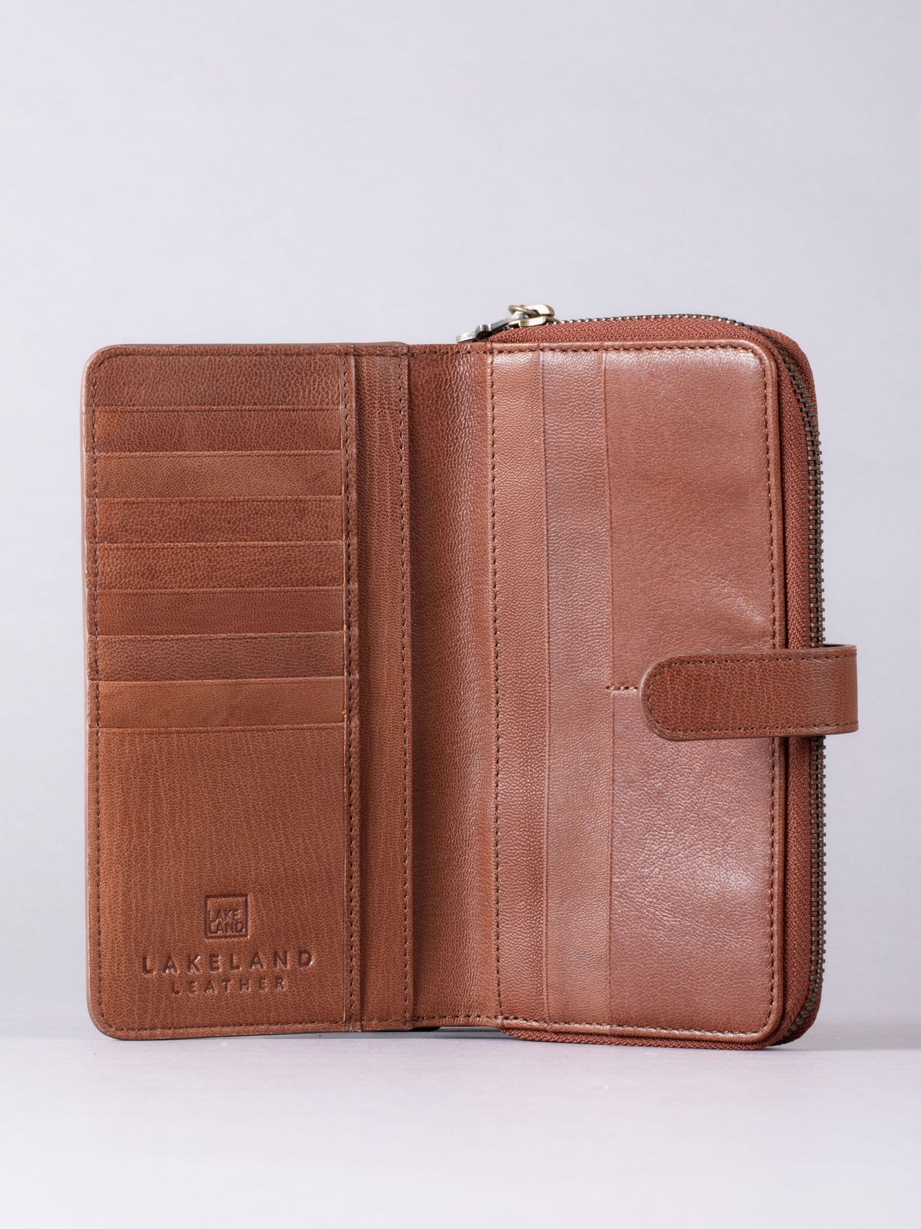 Lakeland Leather Brown Newby Tab purse - British product