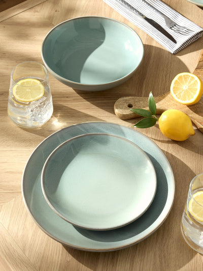 Sage Green Hampton Stoneware Dinner Set 12 Piece