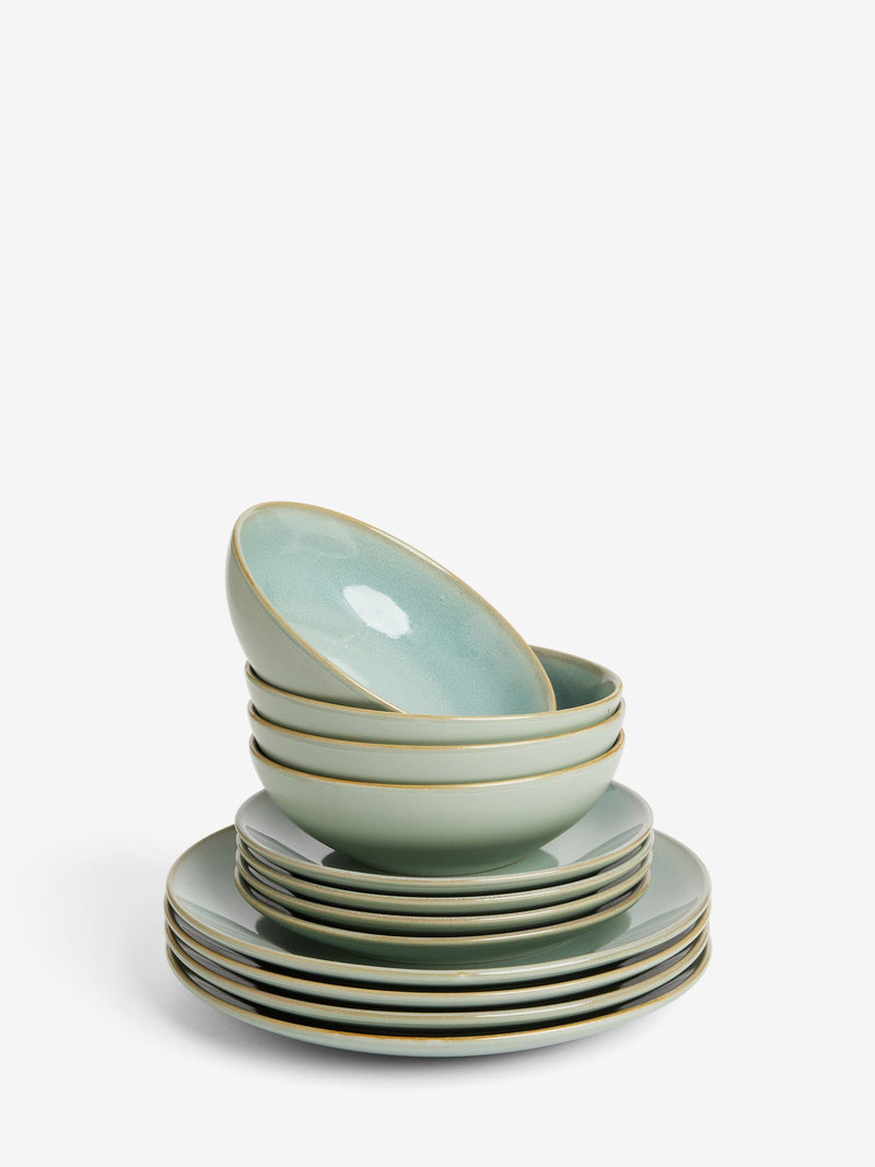 Sage Green Hampton dinner set 12 piece, imported from the UK