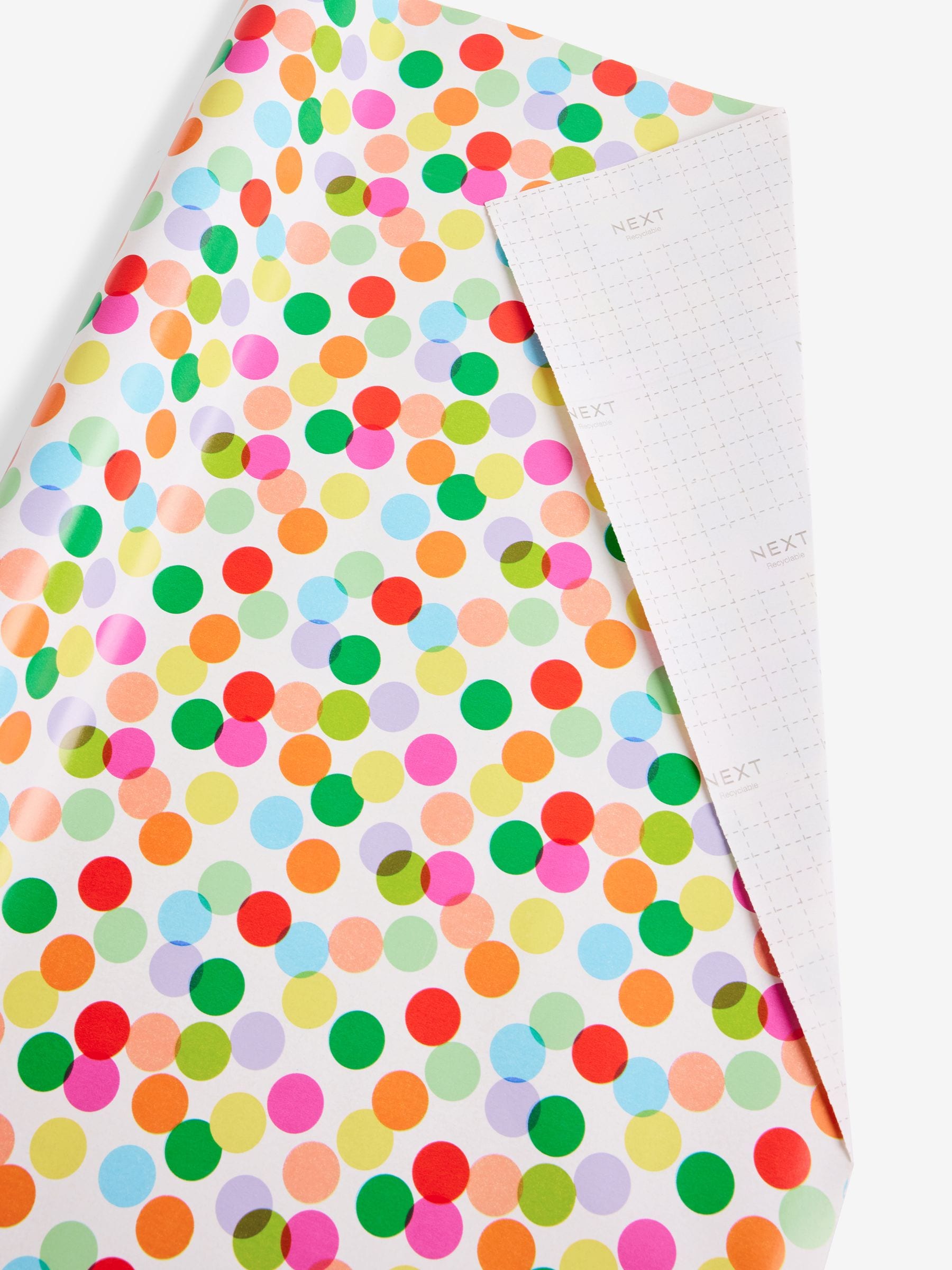 Polka dot wrapping paper 10 metre roll, imported from the UK