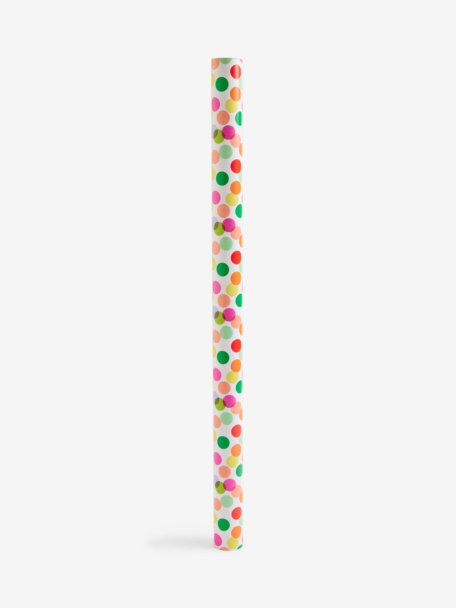 Polka dot wrapping paper 10 metre roll, imported from the UK