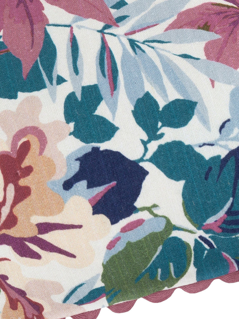 Sanderson cushion Purple Robins Wood Woodland Flora Scalloped 50x50cm, UK version