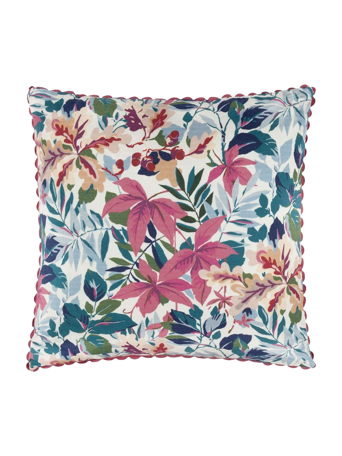 Sanderson cushion Purple Robins Wood Woodland Flora Scalloped 50x50cm, UK version