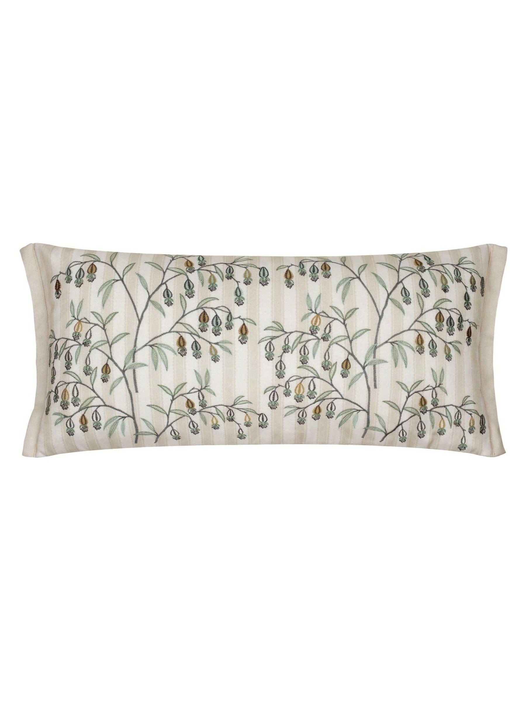 Sanderson floral embroidered cushion 30x65cm - British product