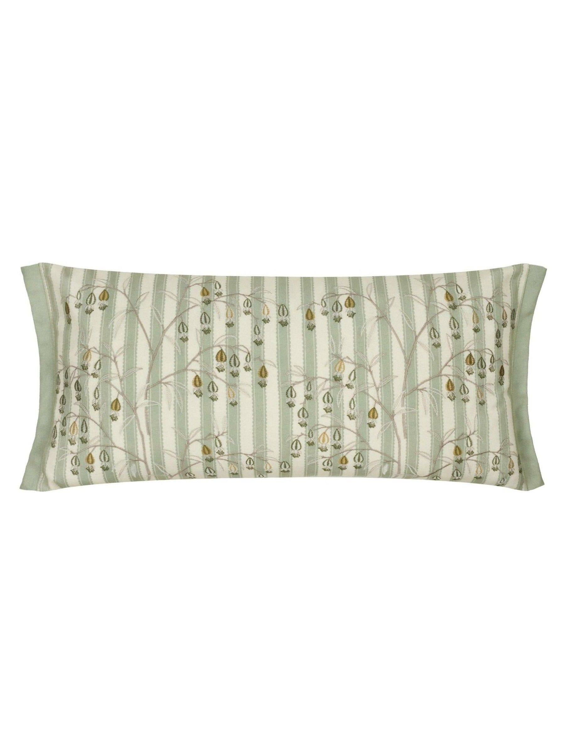 Sanderson Sage Chinese Lanterns Floral Embroidered Cushion