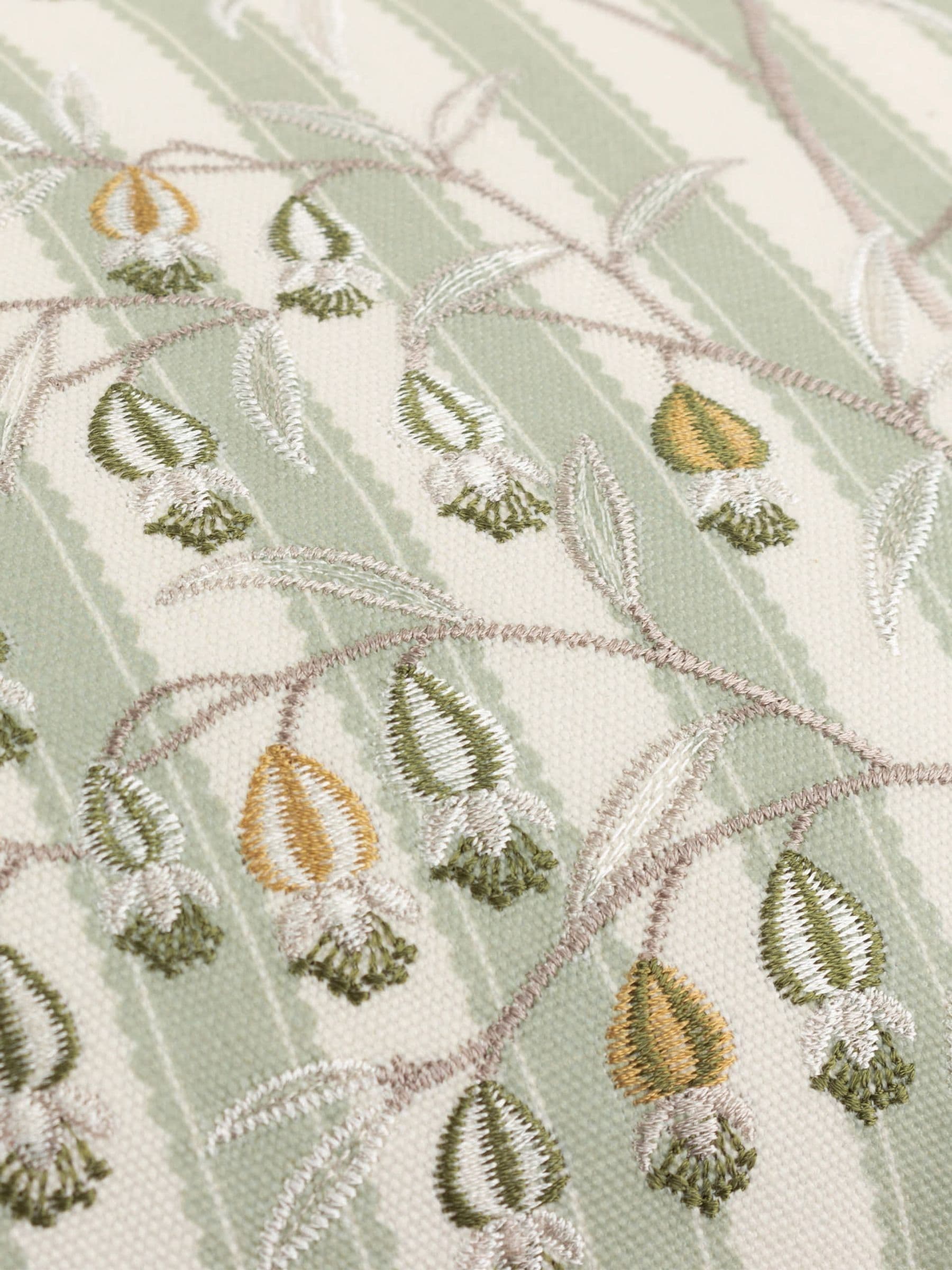 Sanderson Sage Chinese Lanterns Floral Embroidered Cushion