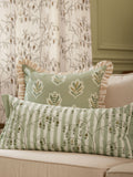 Sanderson Sage Chinese Lanterns Floral Embroidered Cushion